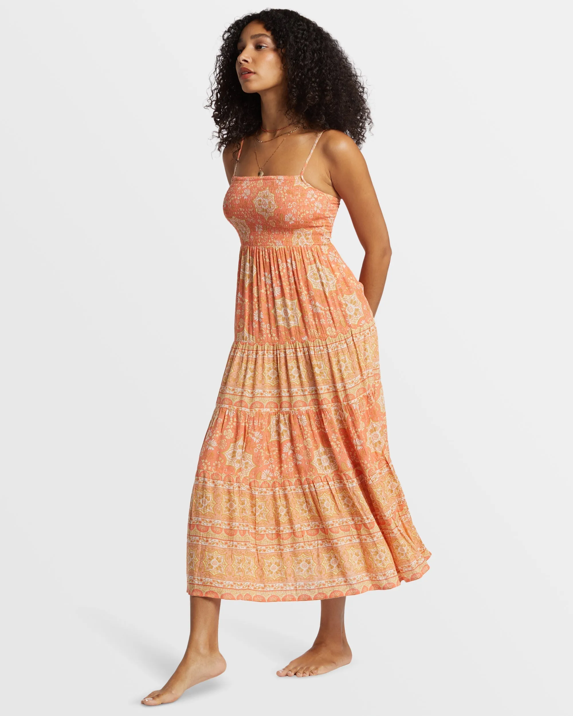 Dream Space Midi Dress - Sweet Papaya