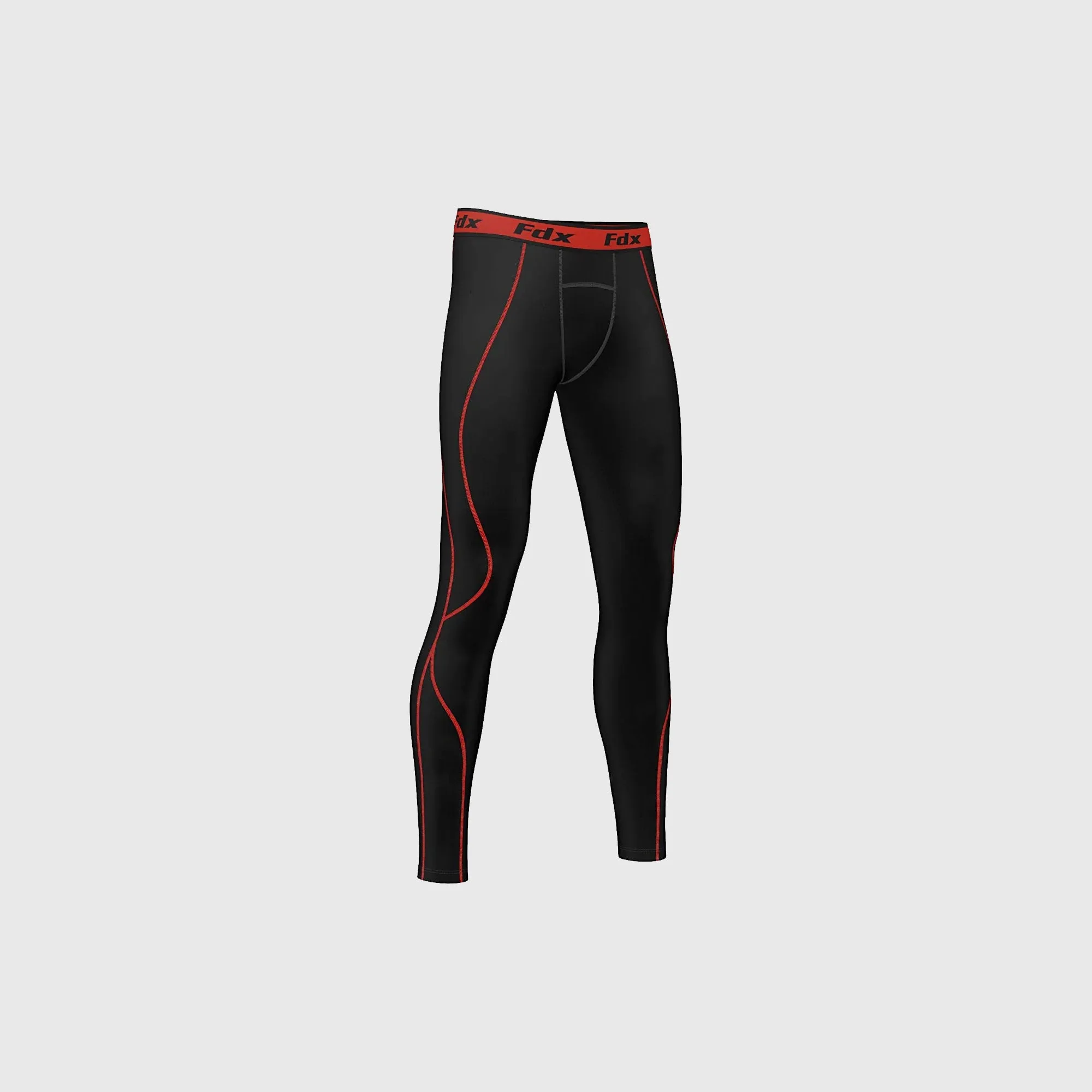 Fdx Men's & Boy's Set Blitz Red Skin Fit Top & Compression Leggings