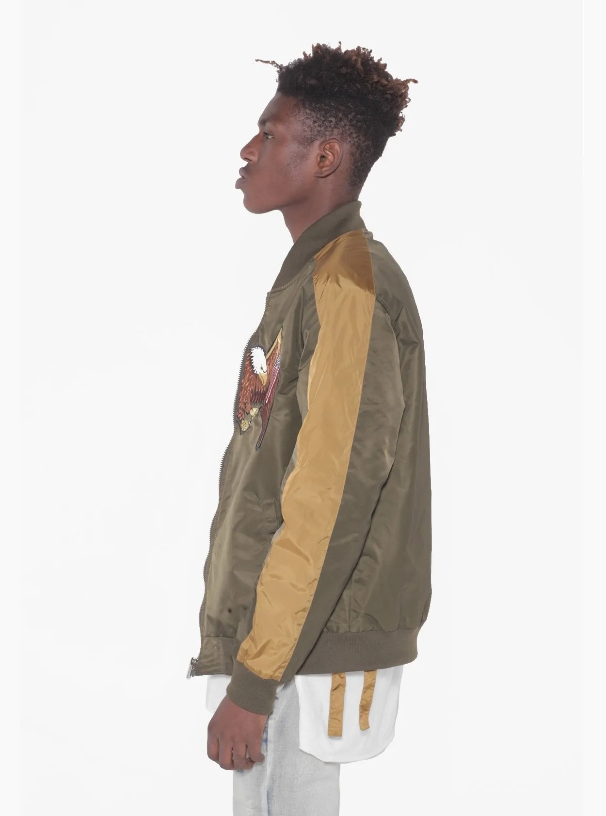 Flying American Eagle Bomber Jacket in Olive