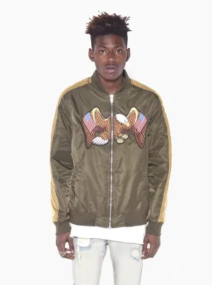 Flying American Eagle Bomber Jacket in Olive