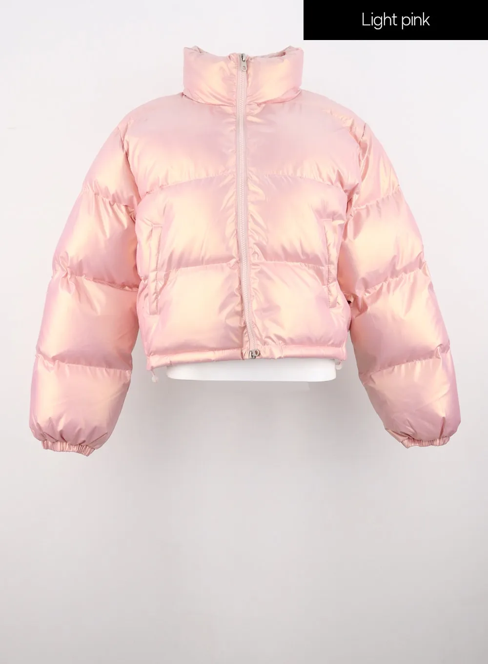 Glossy Cropped Puffer Jacket IS307