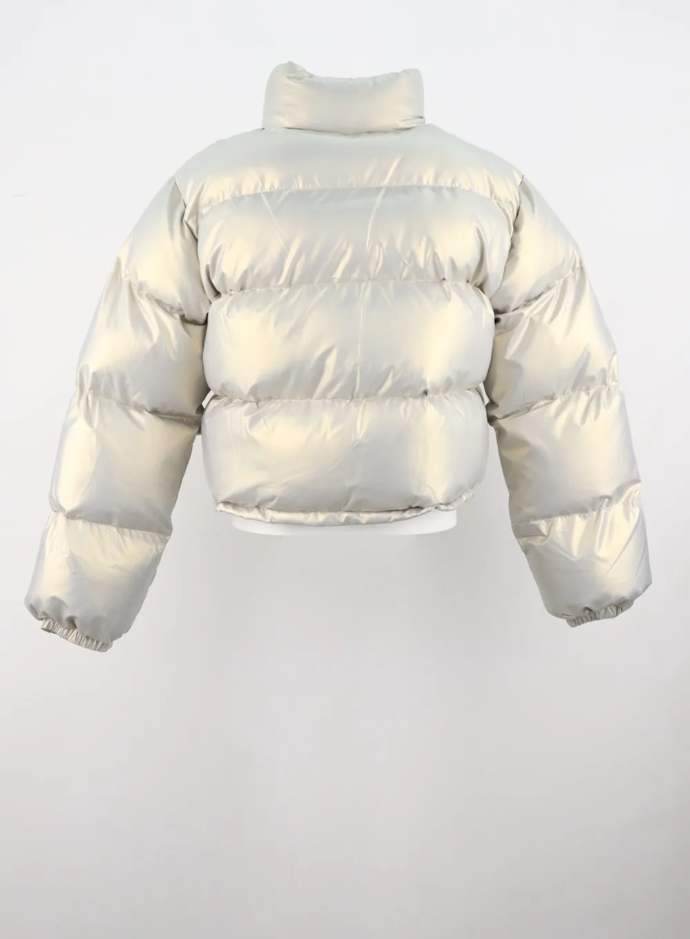 Glossy Cropped Puffer Jacket IS307