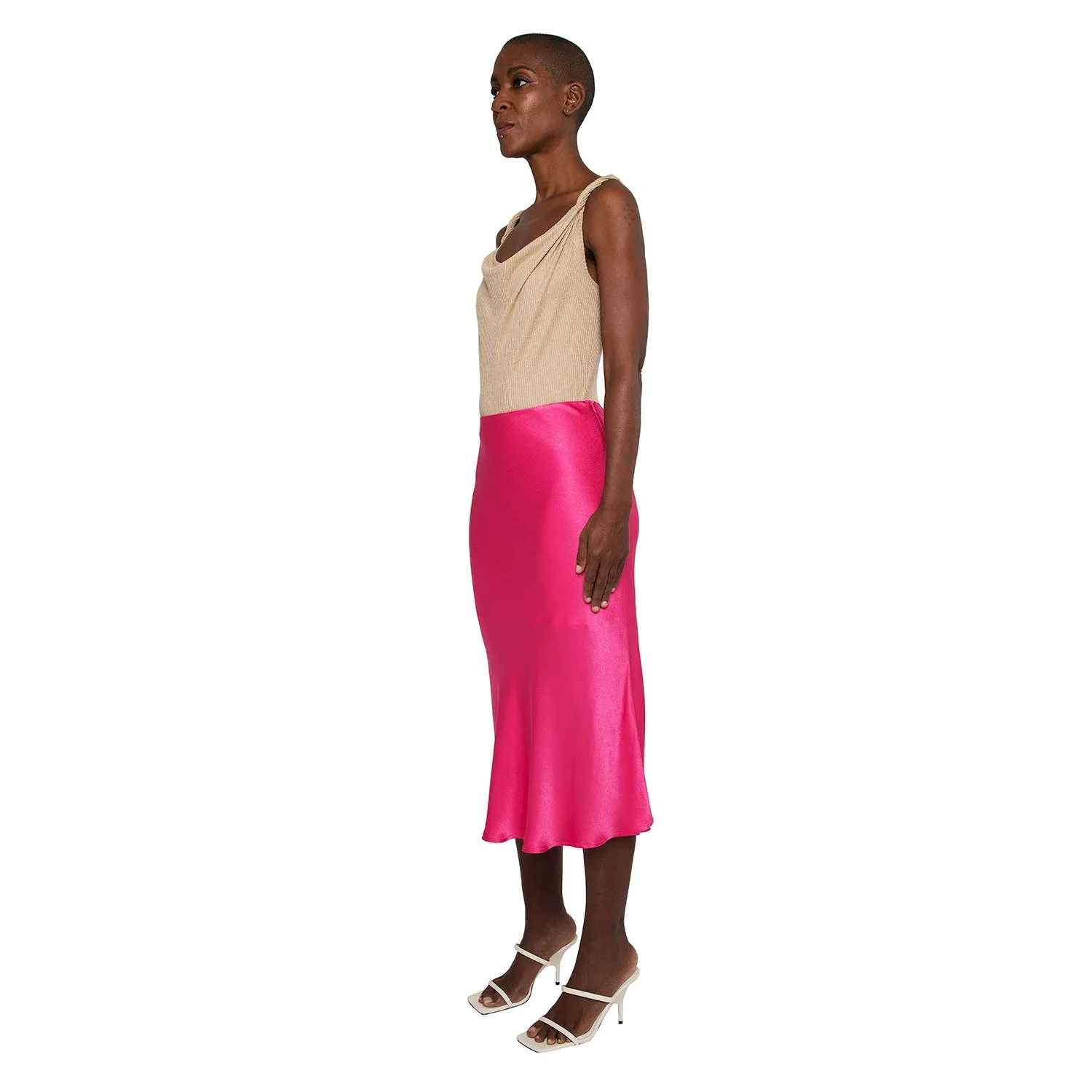 Grace satin Skirt - Fuchsia