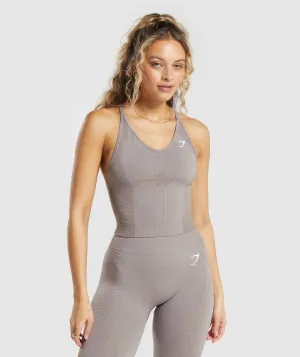 Gymshark Vital Seamless 2.0 Midi Tank - Warm Taupe Marl