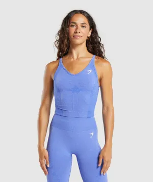 Gymshark Vital Seamless Midi Tank - Lift Blue/ Marl