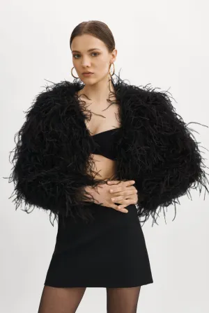 HALLIE | Ostrich Feather Jacket