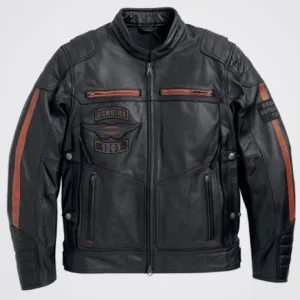 Harley-Davidson Exmoor Reflective Wing Men’s Cowhide Motorcycle Leather Jacket