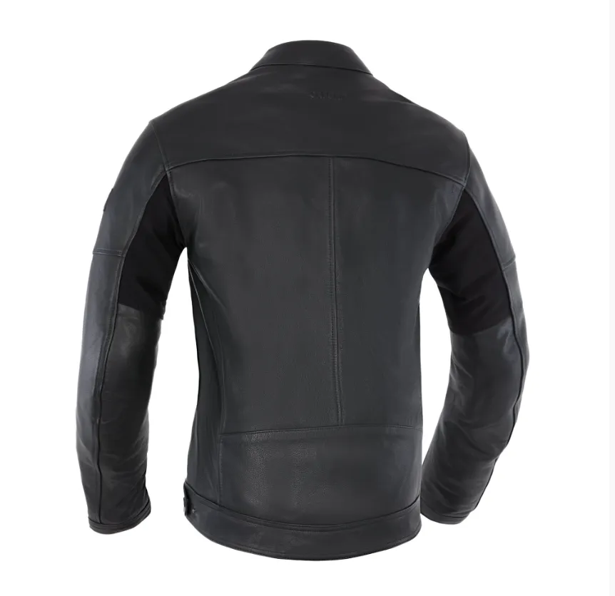 Henlow Mens Black Leather Biker Jacket by Oxford