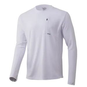 Icon X Pocket Long Sleeve Shirt- White