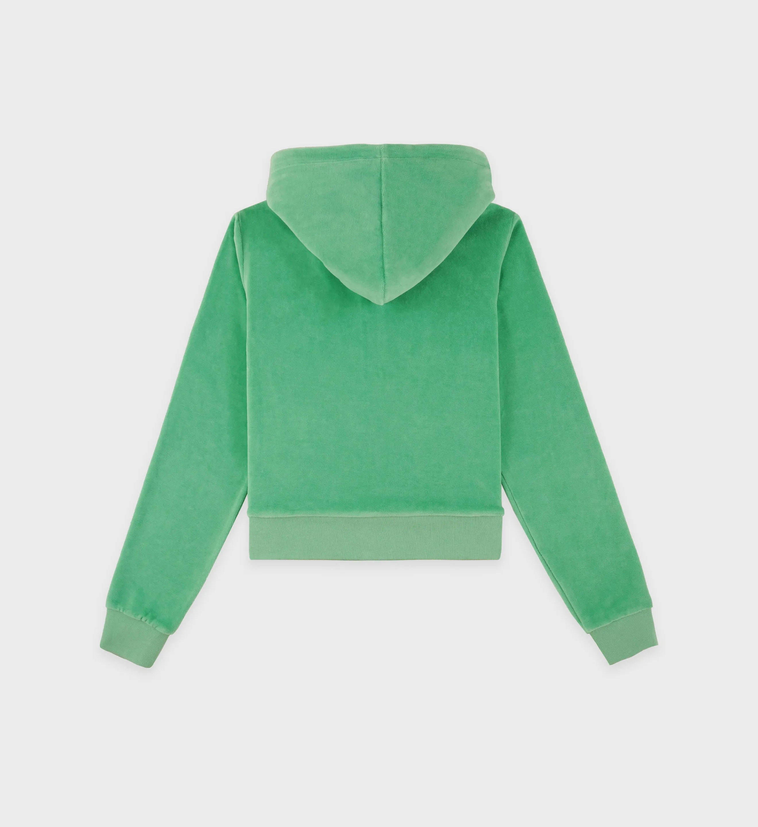 Italic Logo Velour Track Jacket - Verde/White