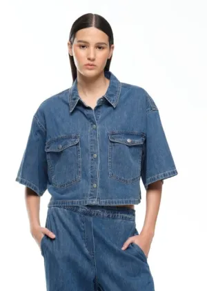 Jac   Mooki Lola Shirt Mid Indigo