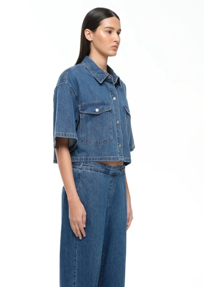 Jac   Mooki Lola Shirt Mid Indigo