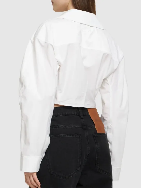 Jacquemus   La Chemise Obra cotton poplin crop shirt 