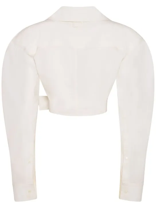 Jacquemus   La Chemise Obra cotton poplin crop shirt 