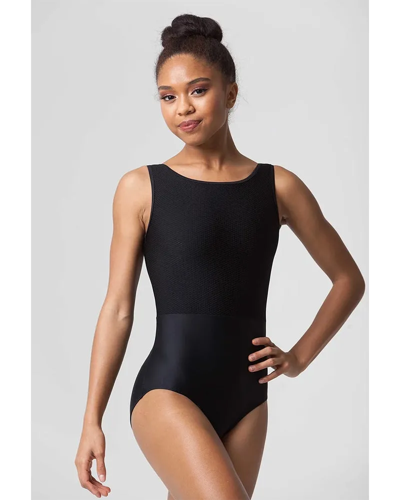 Jule Dancewear Royalette Pop Mesh Contrast Tank Leotard - Womens - Black