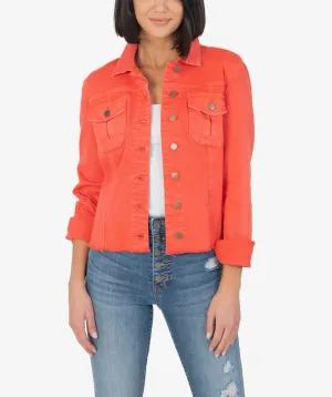 Kara Jacket No Waist With Fray - Mandarin