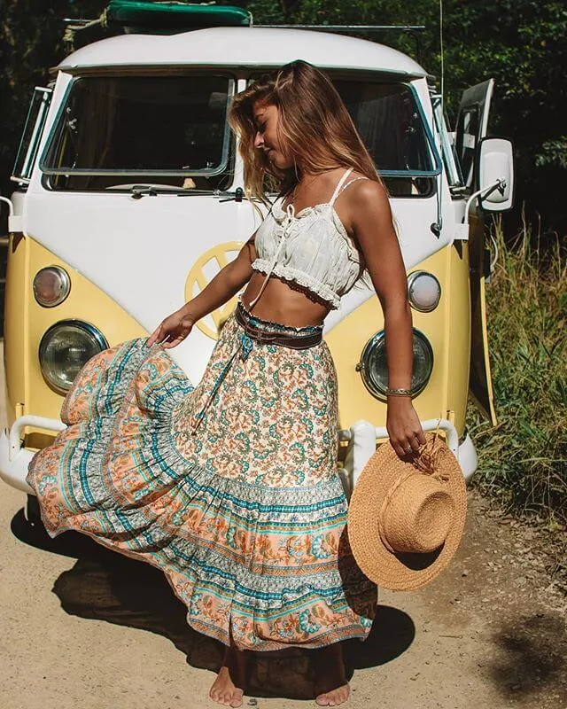 Kiana Bohemian Floral Skirt