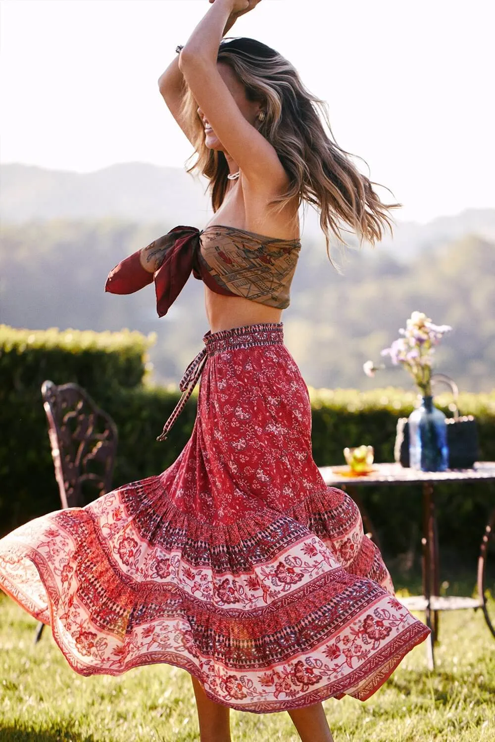 Kiana Bohemian Floral Skirt