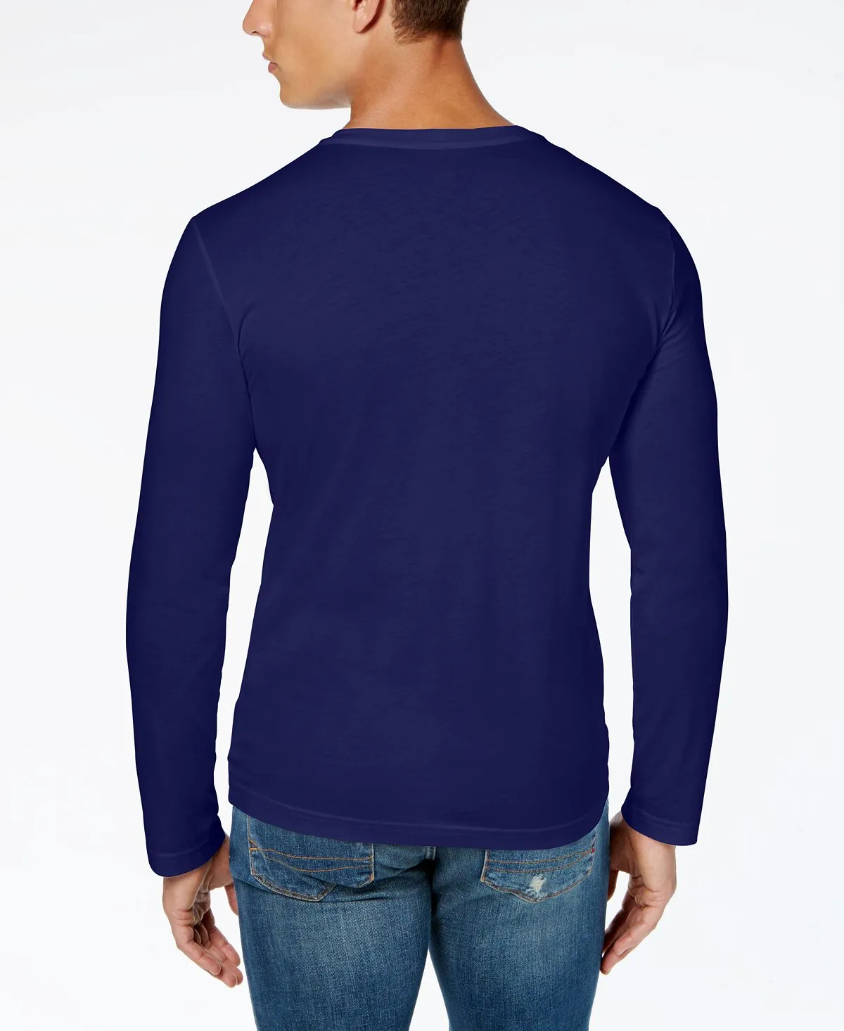 Lacoste Men's Casual Long Sleeve V-Neck Jersey T-Shirt ,  blue