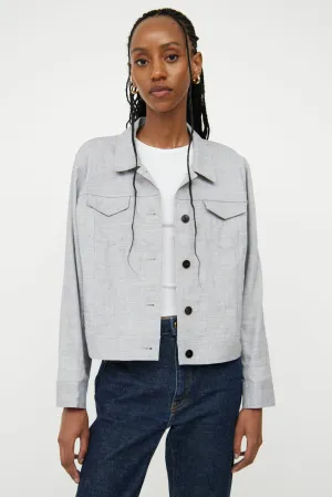 Light Grey Linen Cropped Jacket