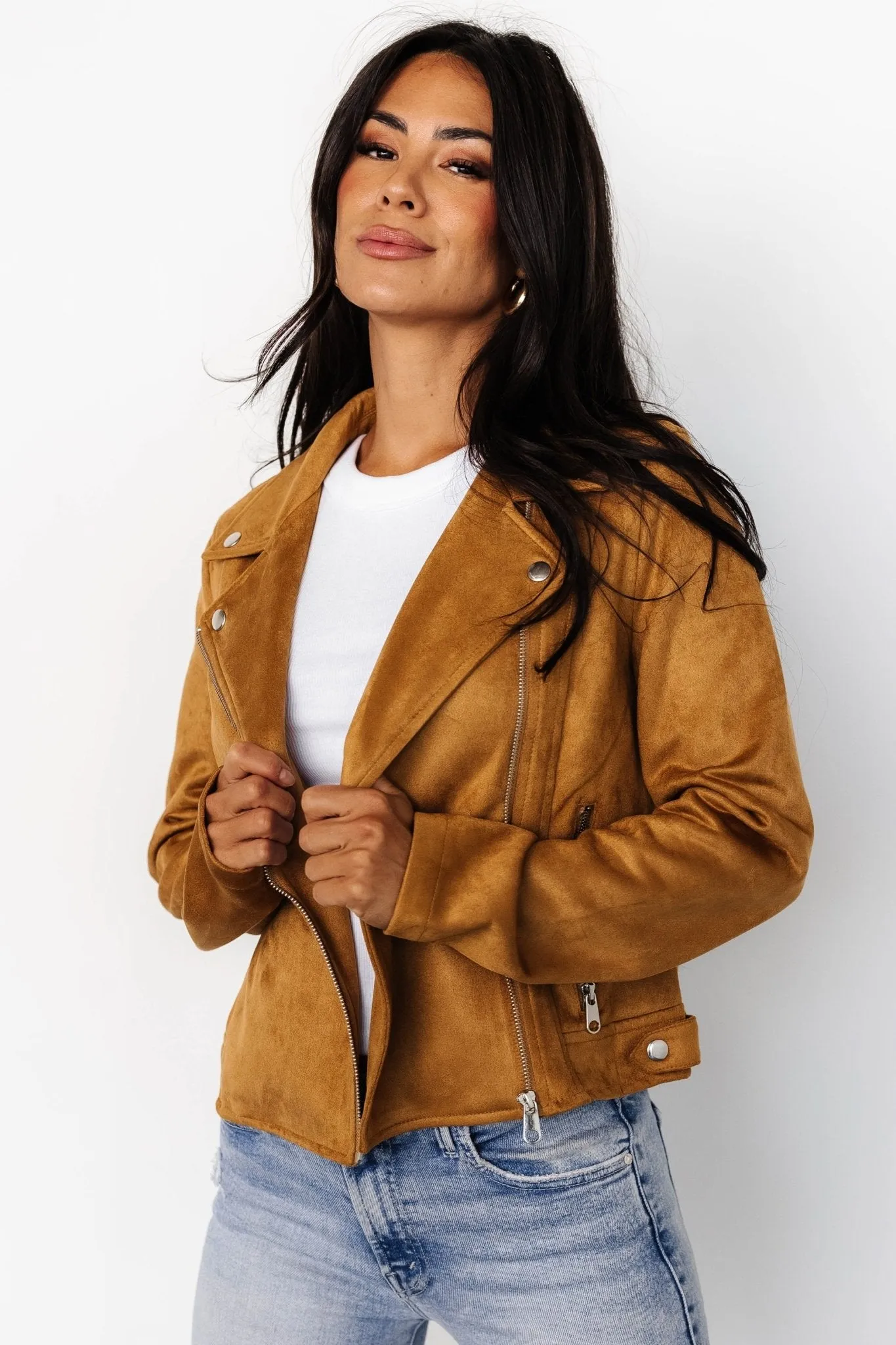 Marisa Faux Suede Jacket | Saffron