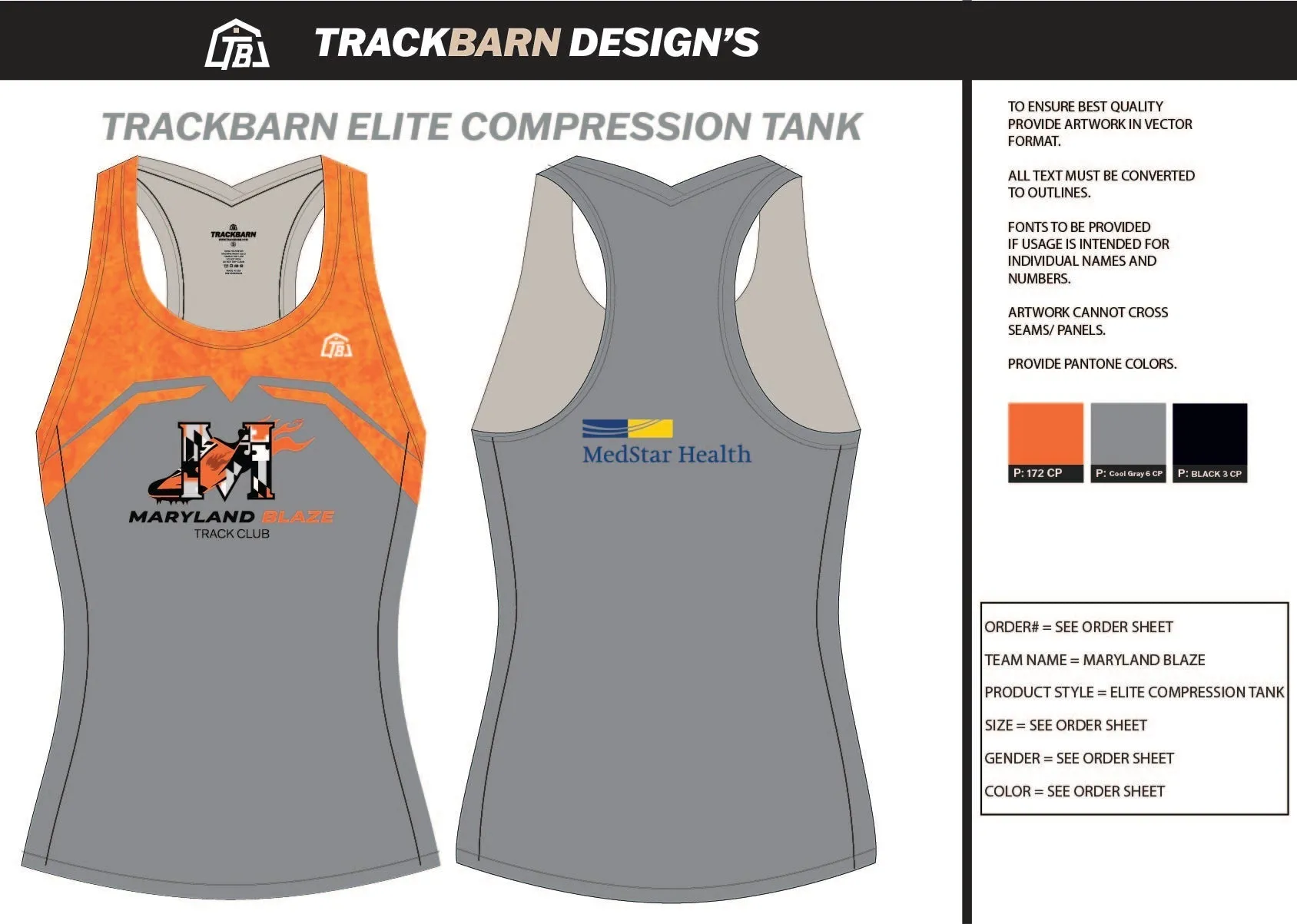 Maryland-Blaze- Youth Compression Tank