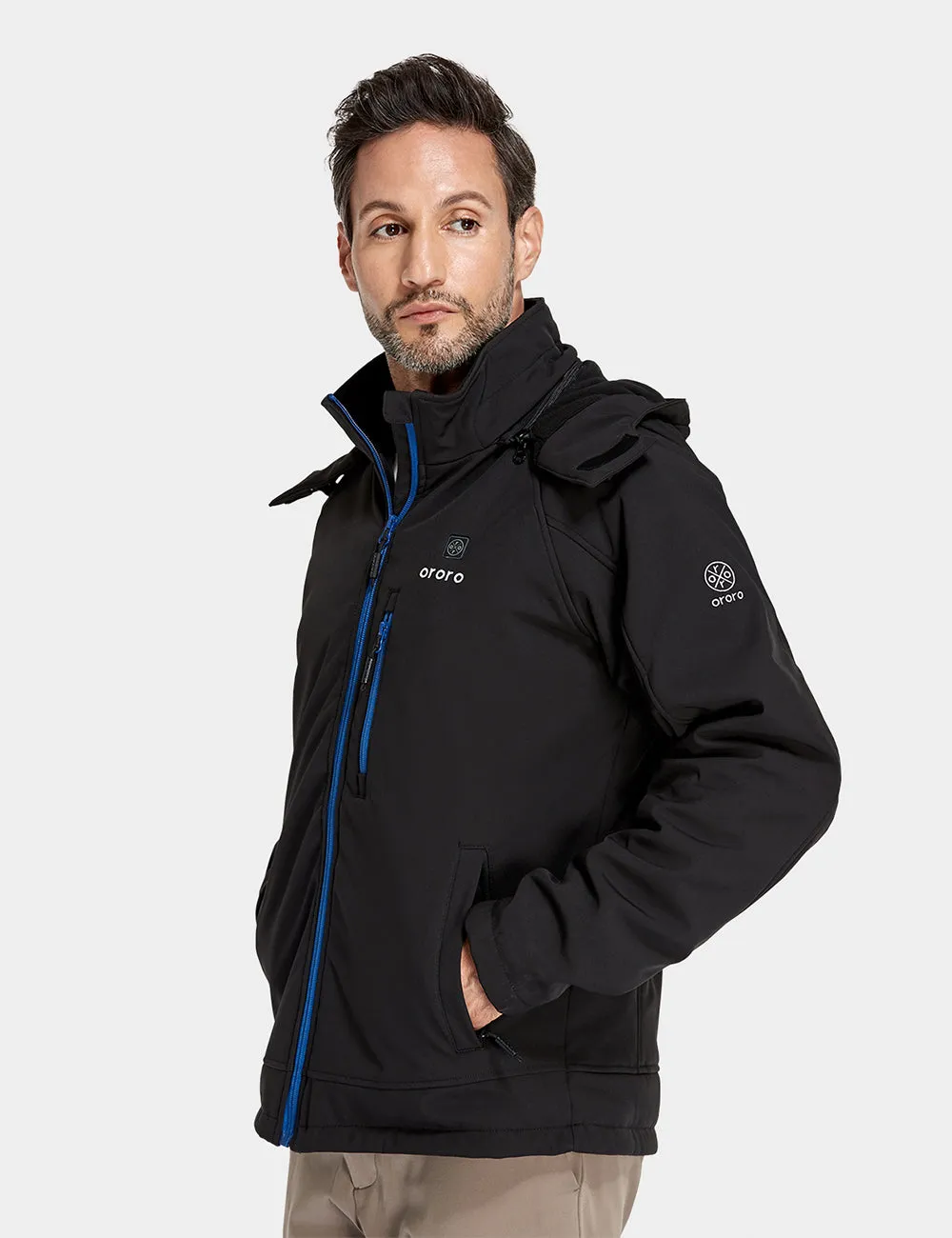 Men's Classic Heated Jacket - Black & Blue / Black