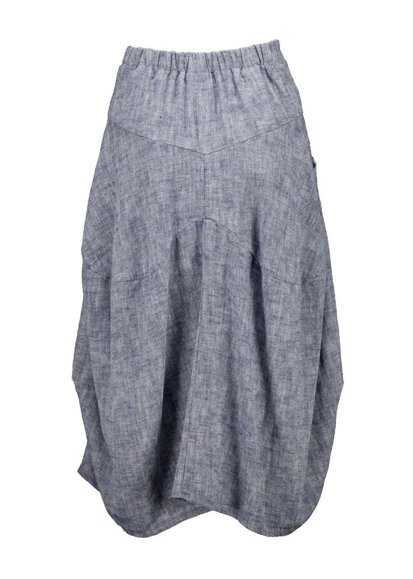 Milwaukee Panorama Skirt Navy in Herringbone Linen