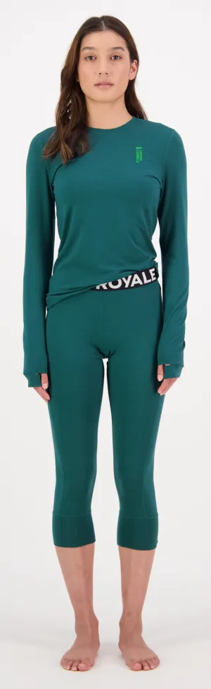 Mons Royale Cascade Flex 200 3/4 Legging Womens Evergreen