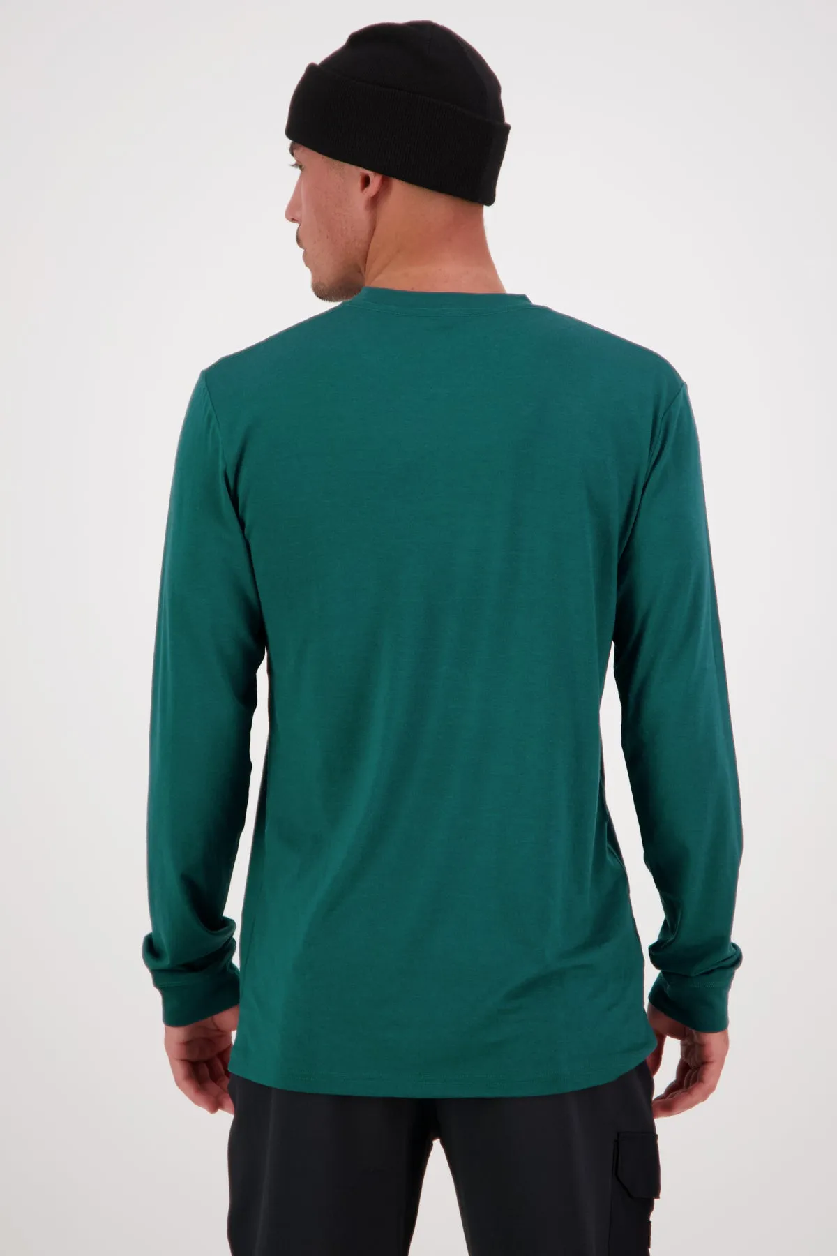 Mons Royale Icon Merino Long Sleeve Mens Happiness Evergreen