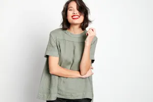 Montaigne Linen Swing Top - Khaki