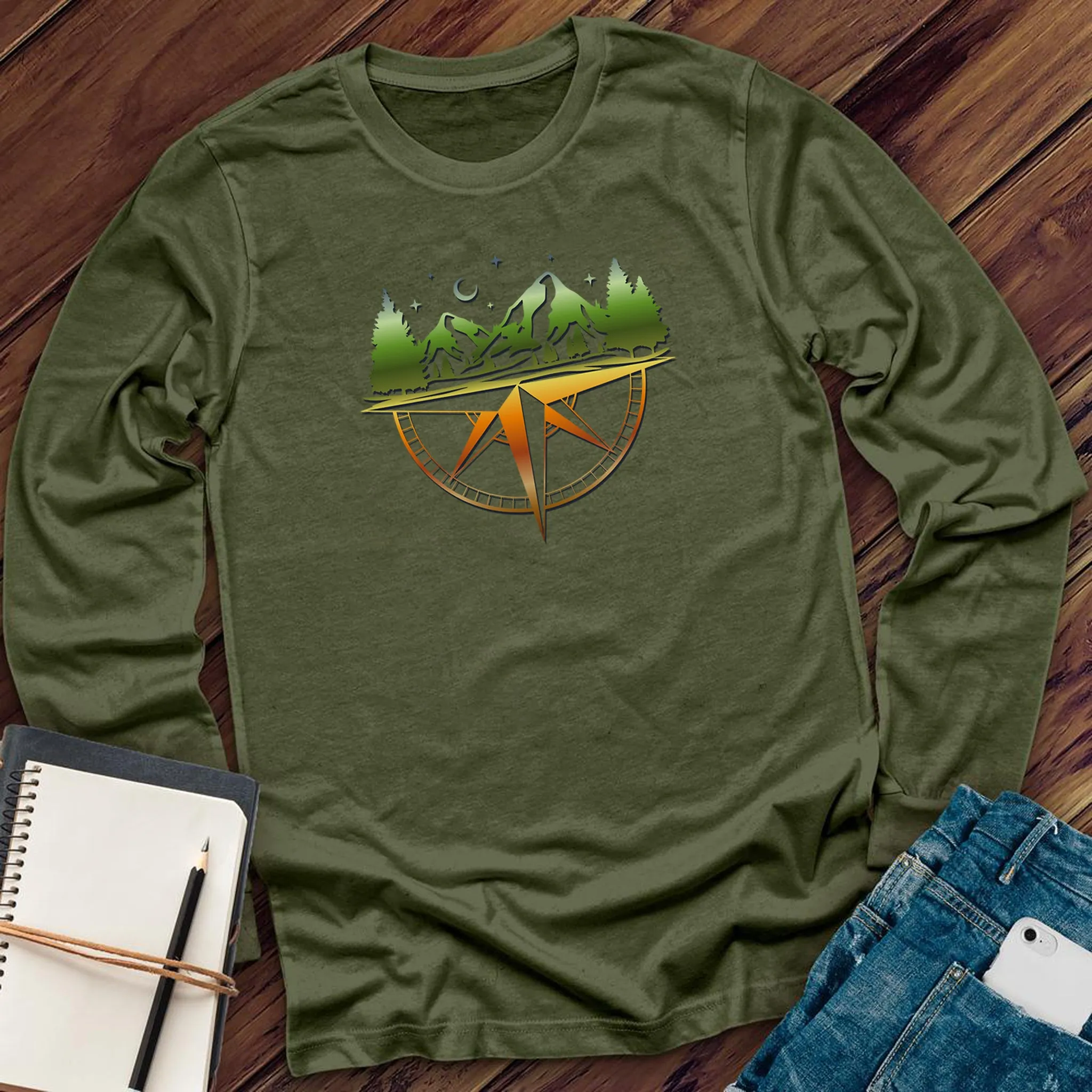 Mountain Range Compass Long Sleeve