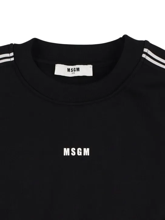 MSGM   Logo cropped cotton sweatshirt 