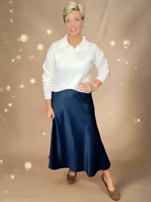 Navy Midi Skirt