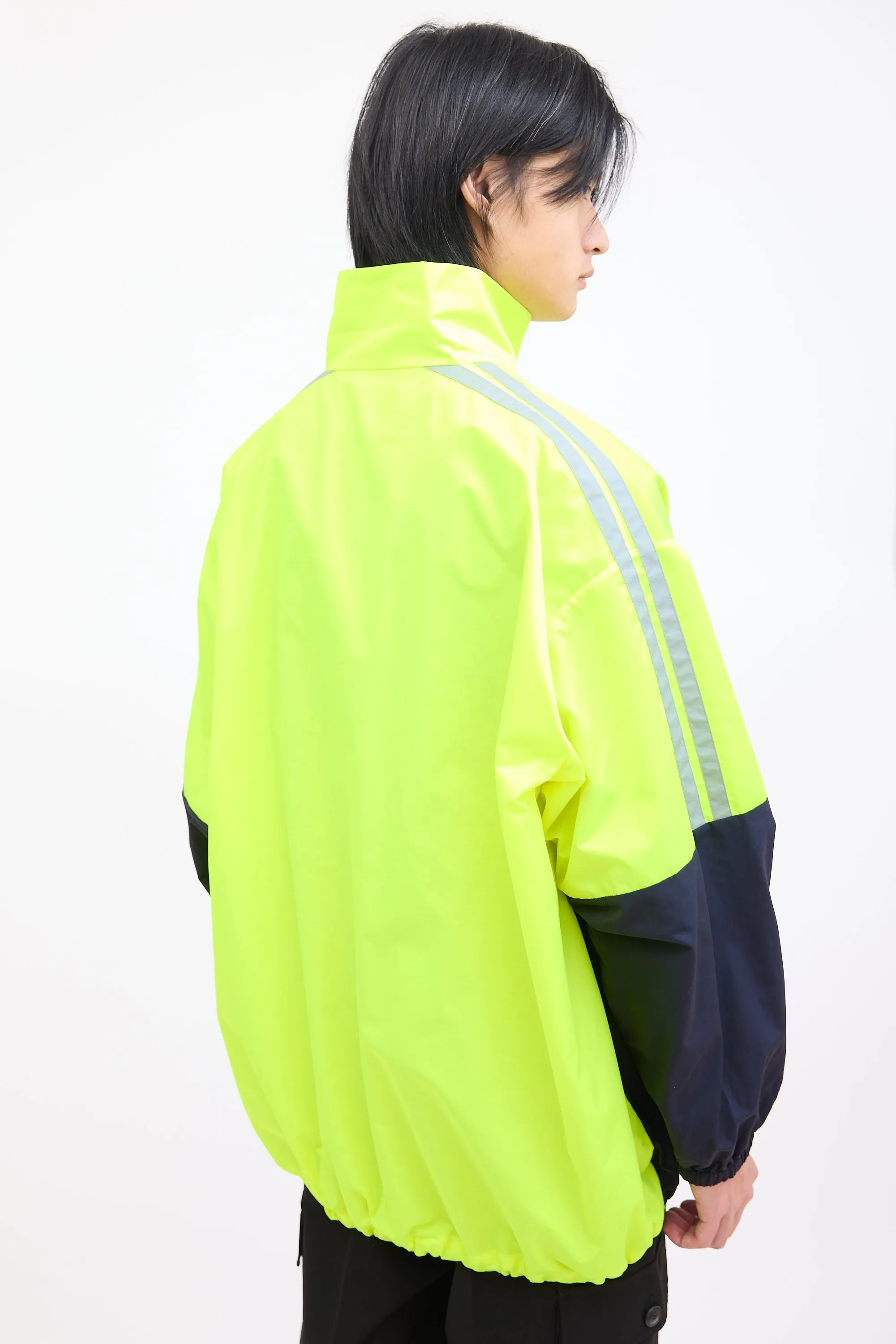 Neon Yellow & Black Nylon Track Jacket