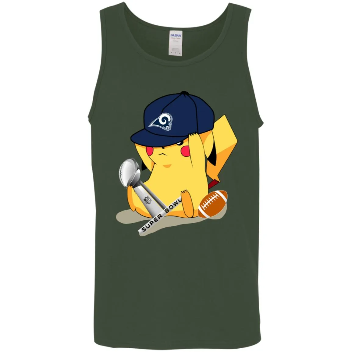 Nfl – Los Angeles Rams Pikachu Super Bowl 2019 Football Men Cotton Tank