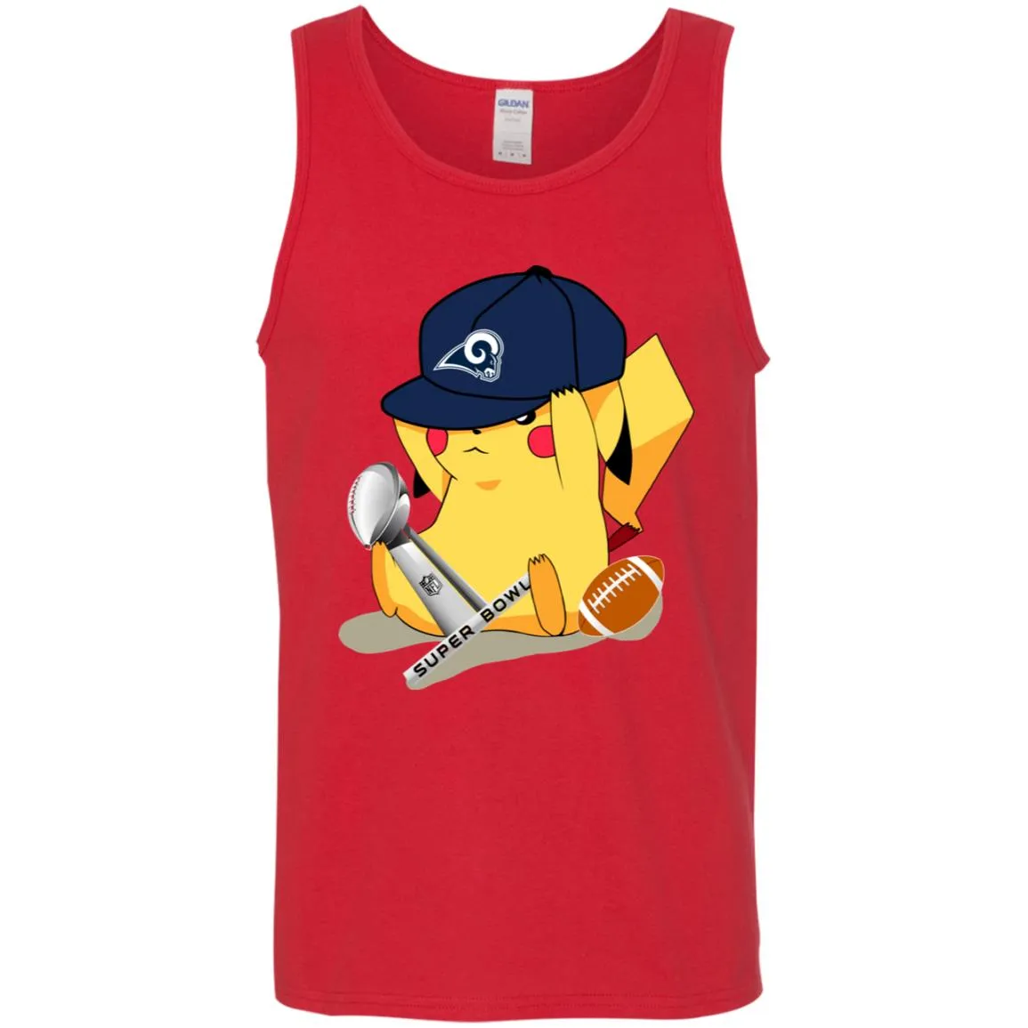 Nfl – Los Angeles Rams Pikachu Super Bowl 2019 Football Men Cotton Tank