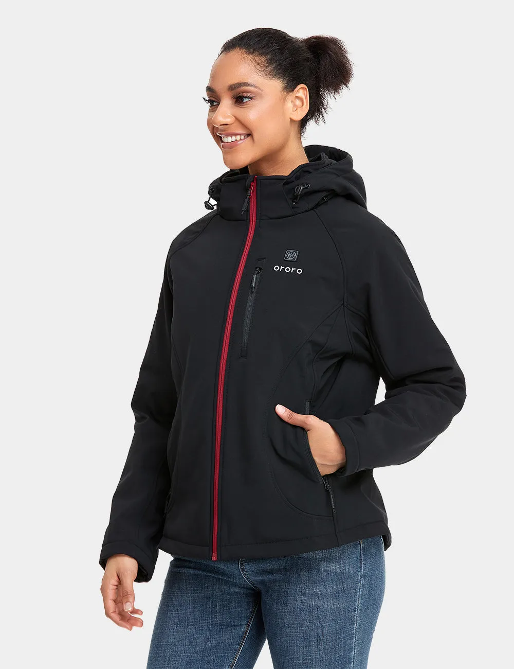 (Open-box) Women's Heated Jacket (4 Heating Zones) - Sharkskin Grey / Black