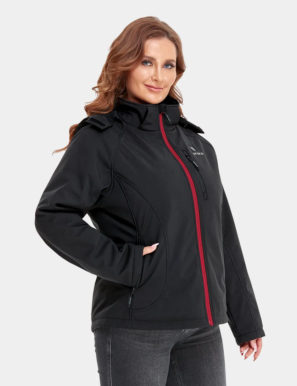 (Open-box) Women's Heated Jacket (4 Heating Zones) - Sharkskin Grey / Black