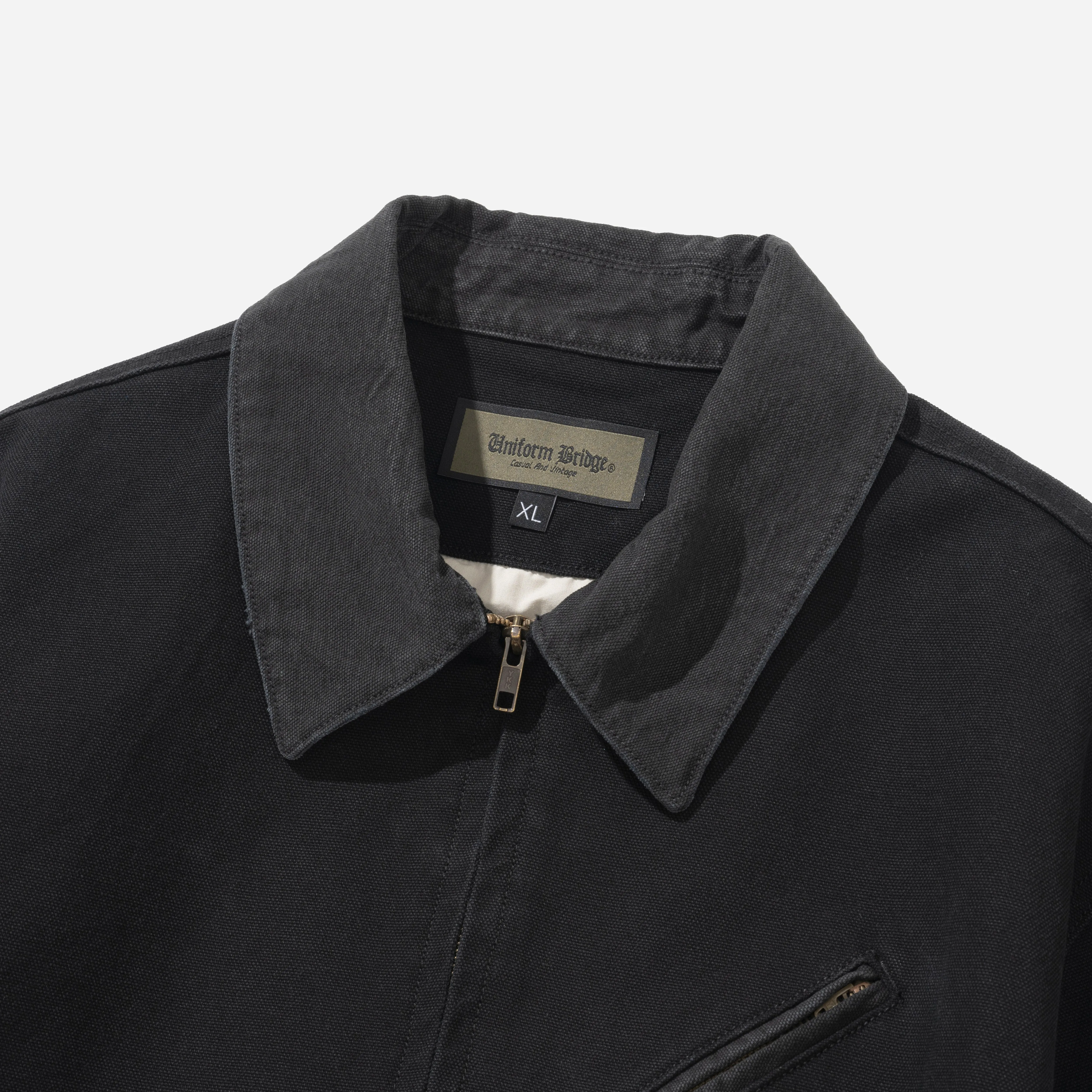 OXFORD WORK ZIP-UP JACKET - BLACK