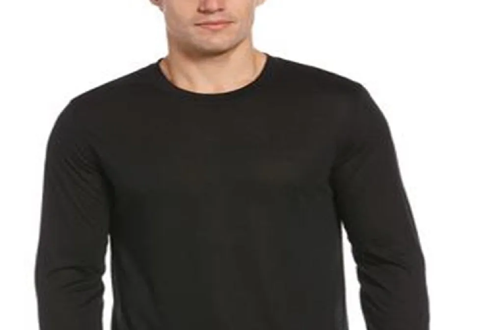 Perry Ellis Men's Jersey Long-Sleeve Pajama T-Shirt Black Size Small