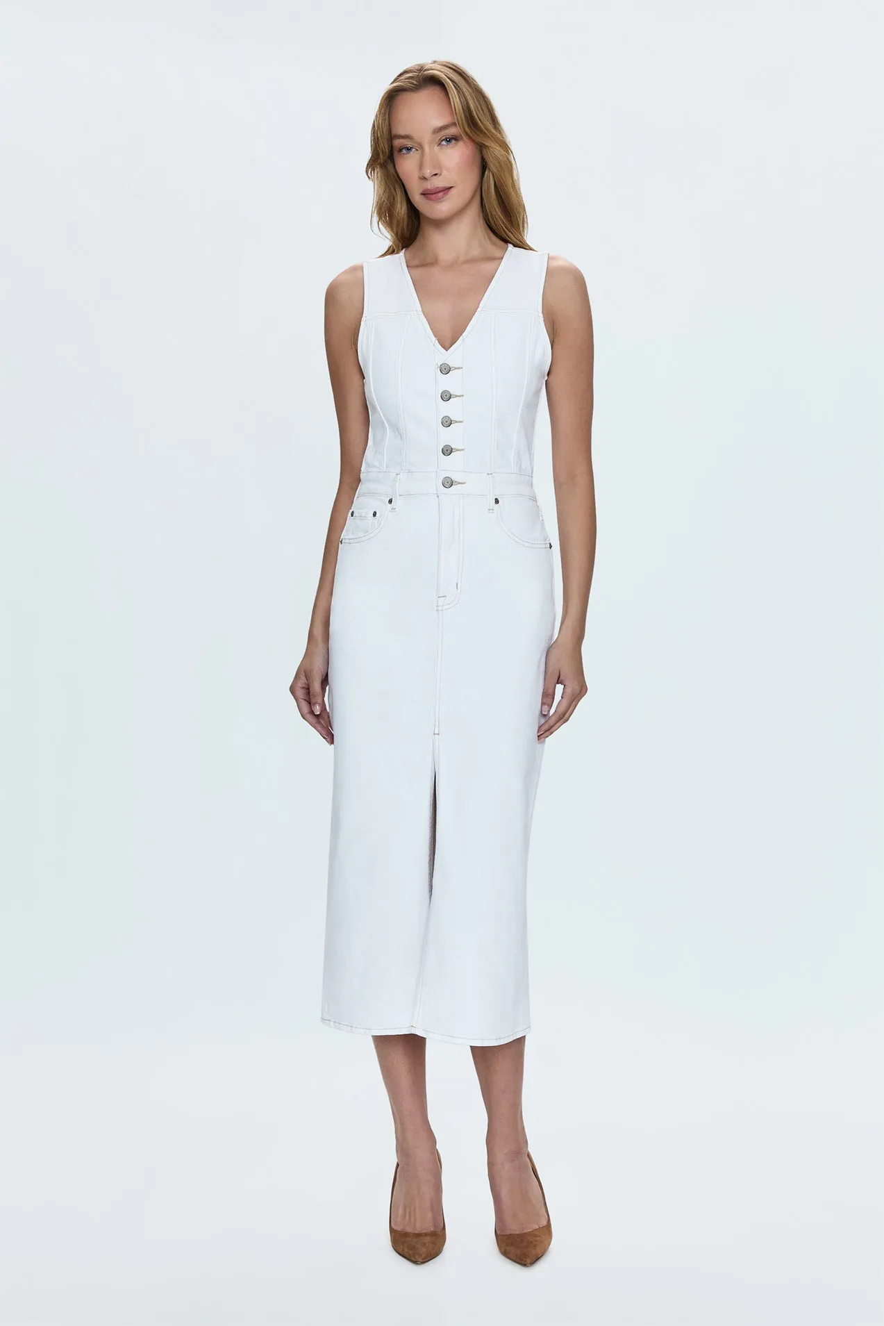 Pistola Alex Midi Dress in Le Blanc