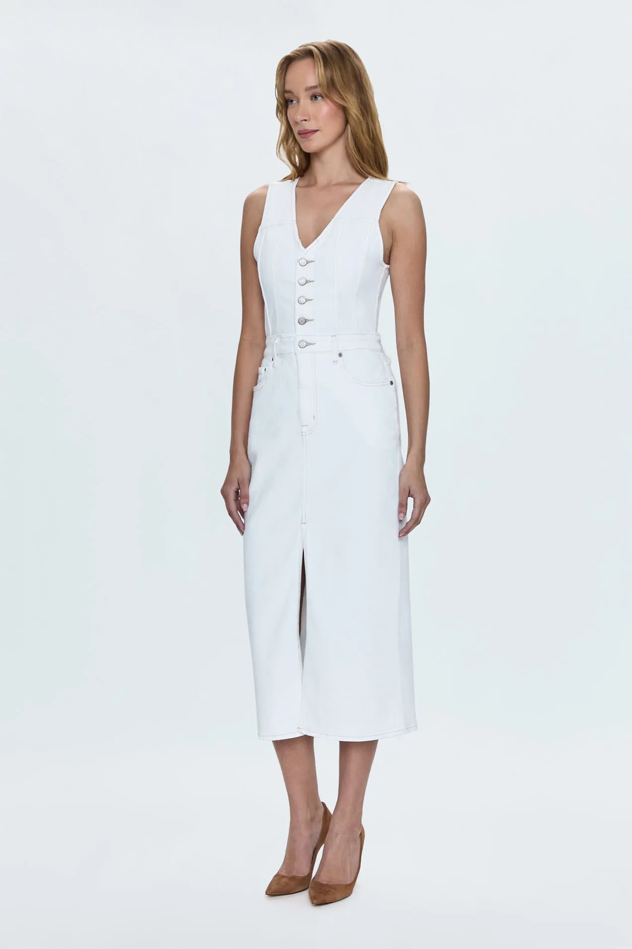 Pistola Alex Midi Dress in Le Blanc