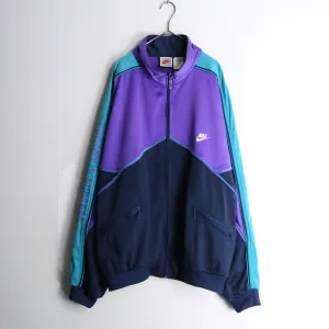 "NIKE" blue 3tone raglan track jacket