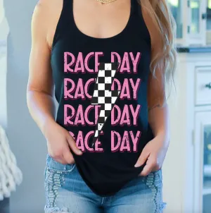 Race Day Bolt Tank (Pink)