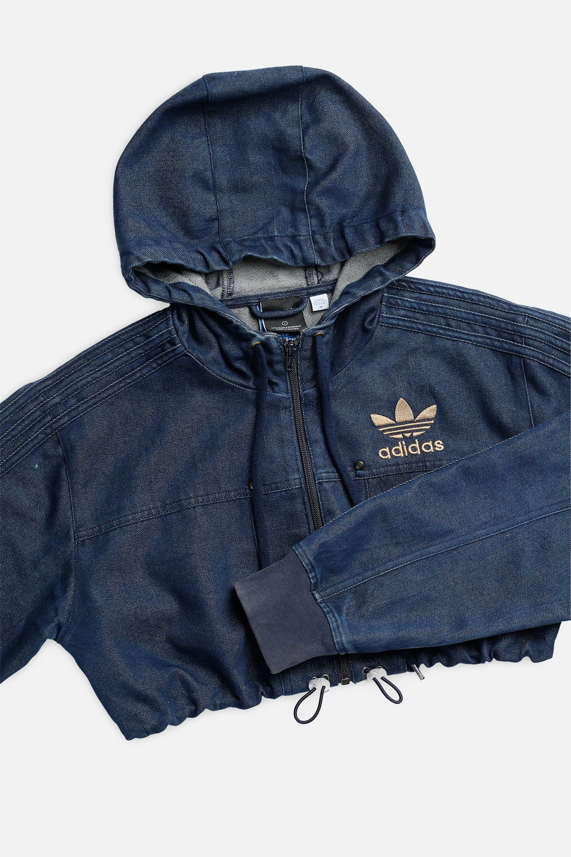 Rework Adidas Micro Crop Denim Jacket - L