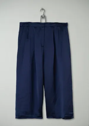 Reworn Satin Pleat Culottes Size 18 (367) | Blue