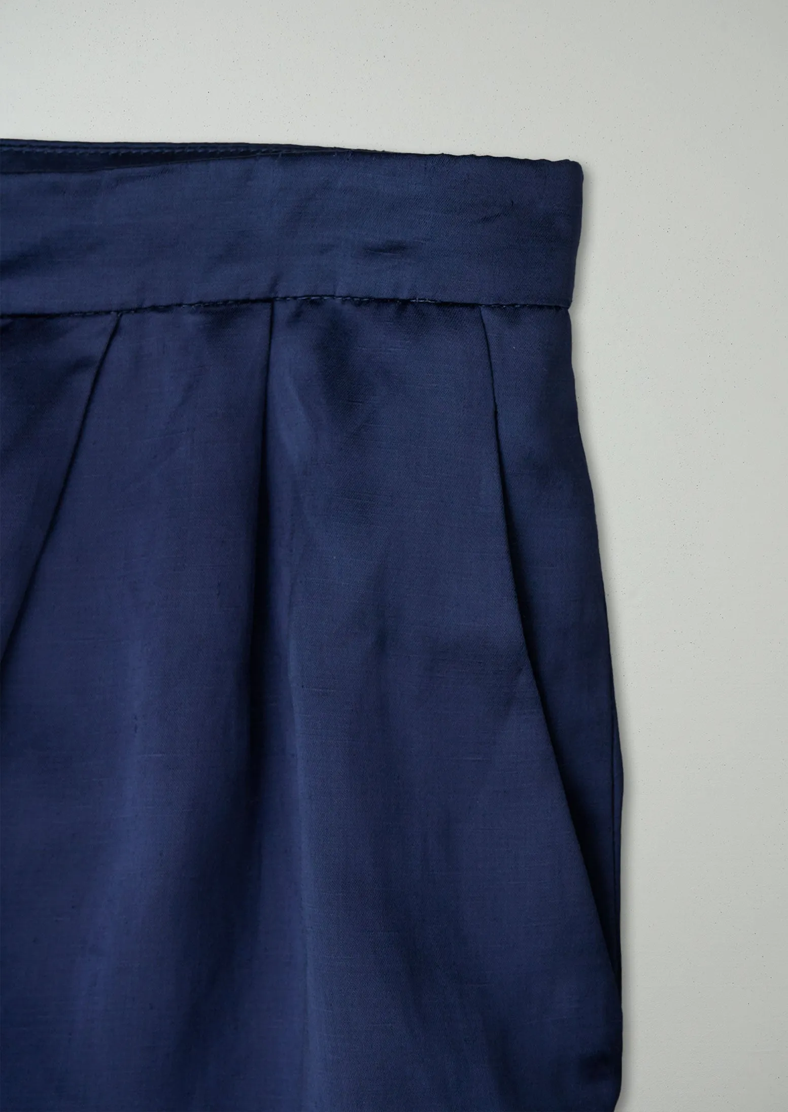 Reworn Satin Pleat Culottes Size 18 (367) | Blue