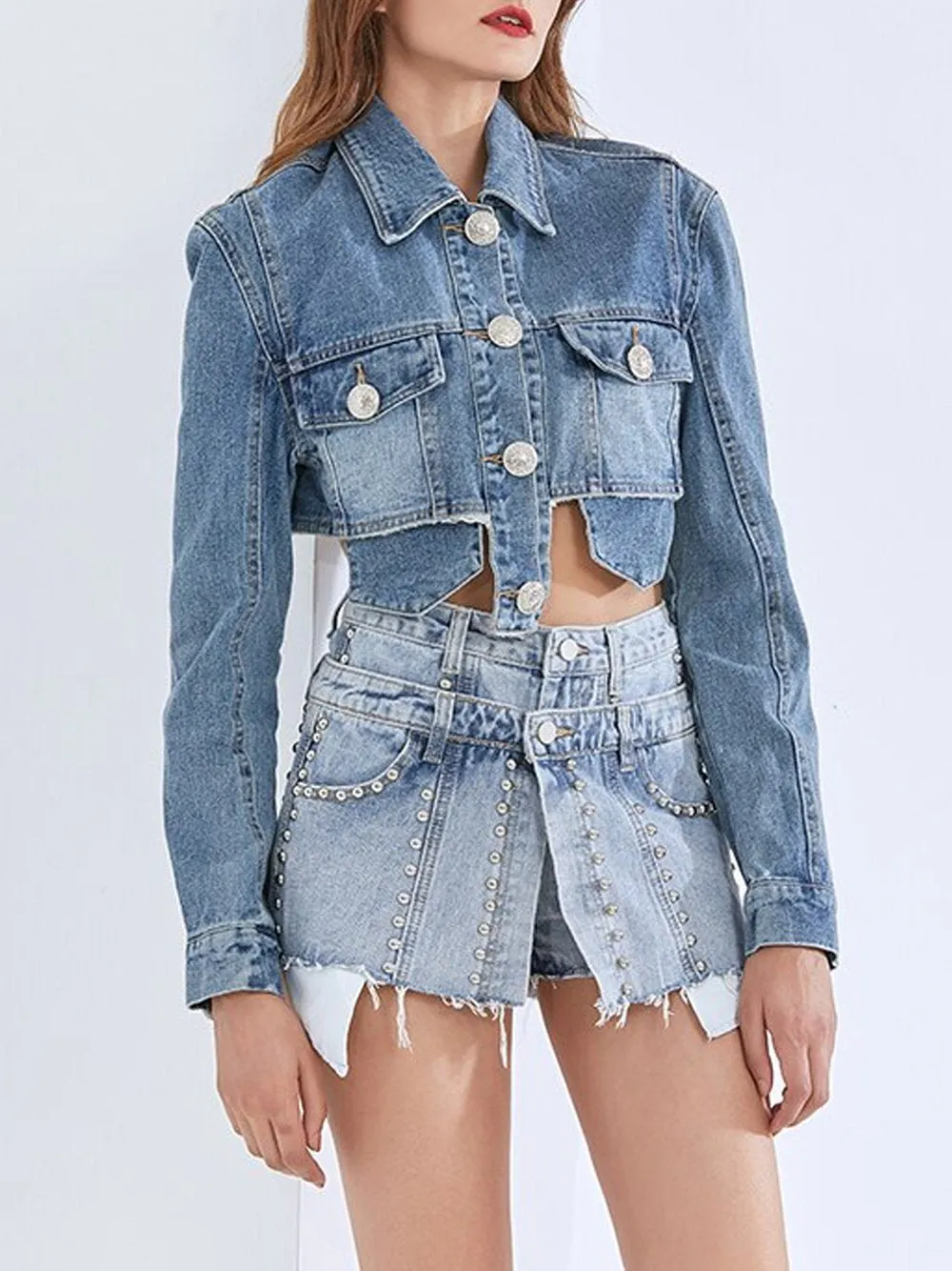 Rivet Tassel Denim Shorts