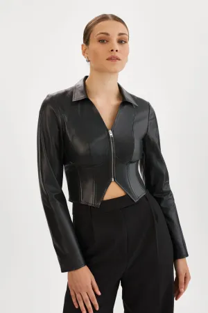 ROMI | Leather Corset Jacket